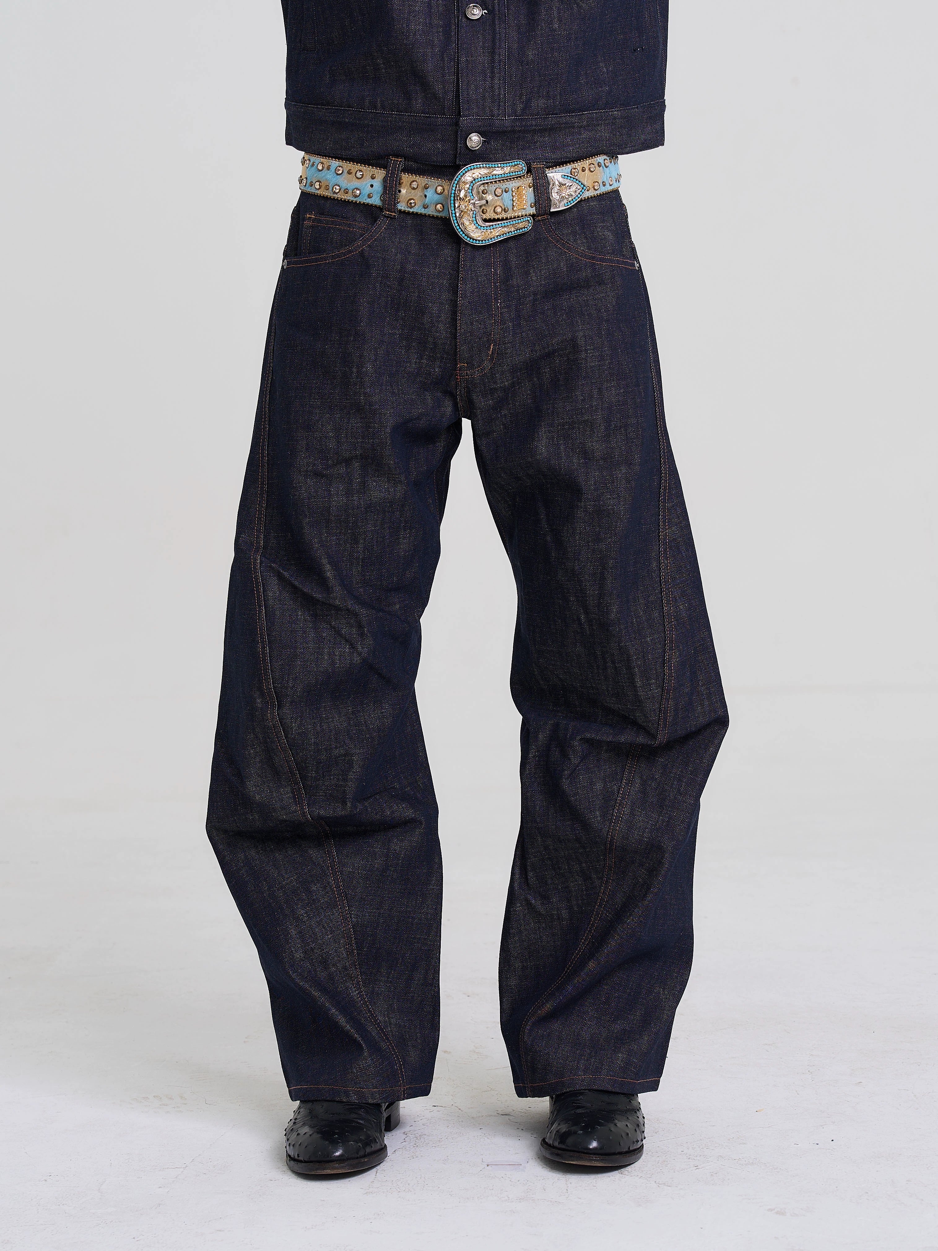 EVILKNIGHT(EK) Classic Tailoring Line Wide-Leg Jeans