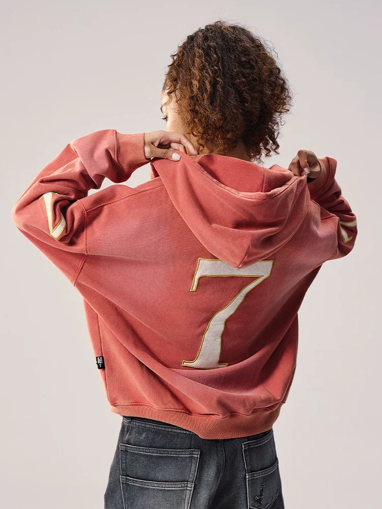 Remedy Washed Patch Embroidered Zip Up Hoodie