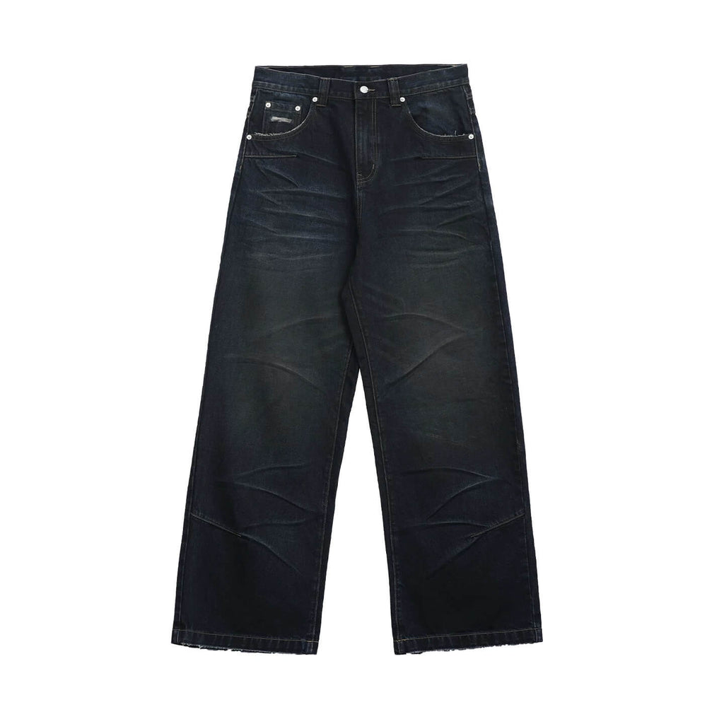 UNTILWERICH Vintage Whiskered Washed Distressed Jeans