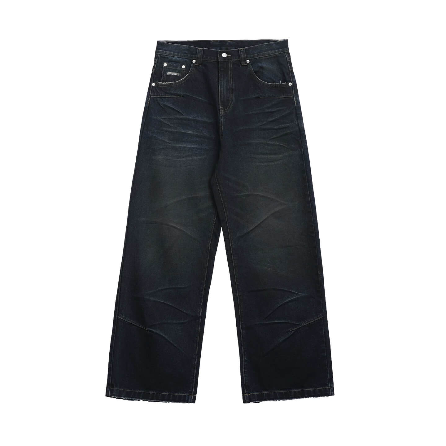 UNTILWERICH Vintage Whiskered Washed Distressed Jeans
