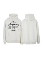 RUSURE Flower Gray Slogan Hoodie