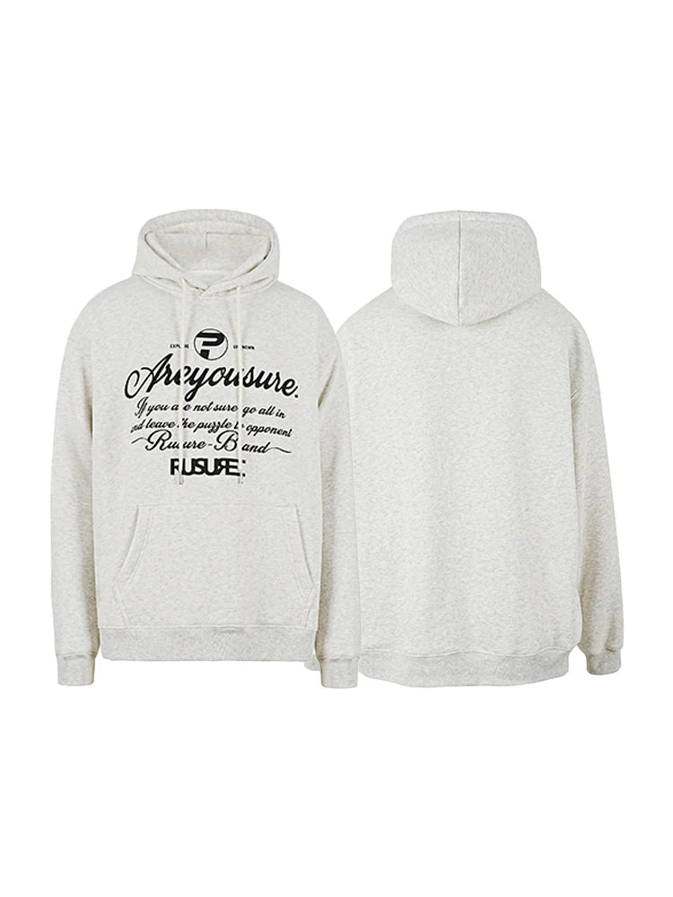 RUSURE Flower Gray Slogan Hoodie