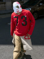 STEEPC Number Print Small Patch Long Sleeve Tee