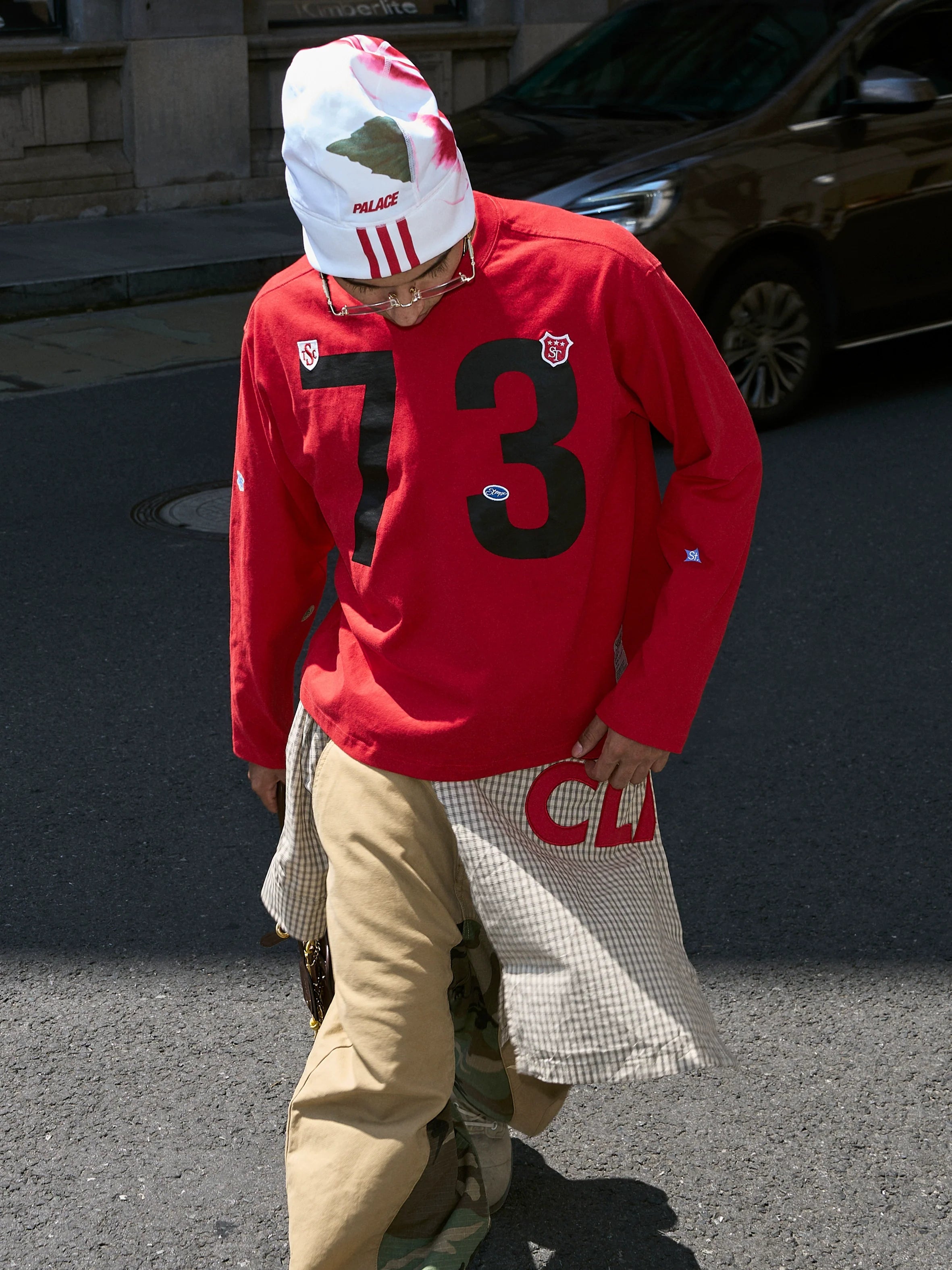 STEEPC Number Print Small Patch Long Sleeve Tee