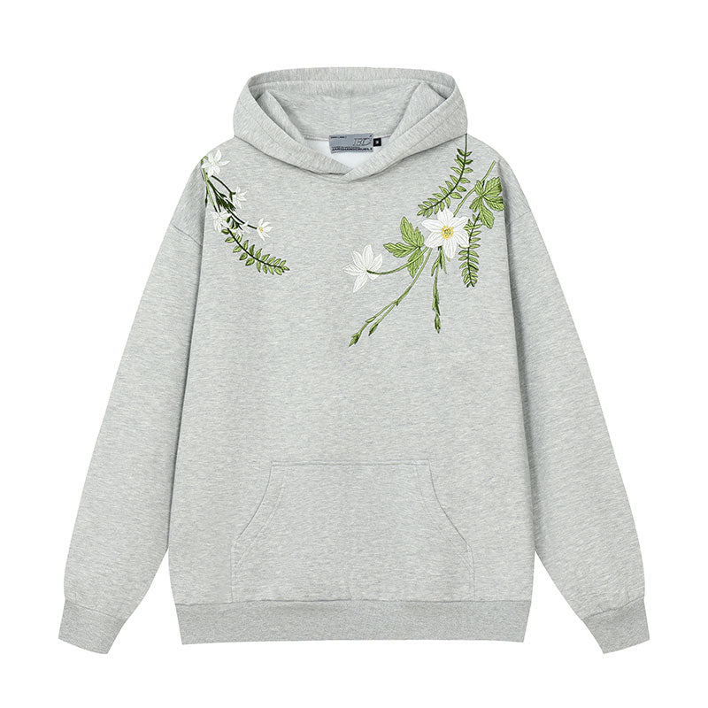 Harsh and Cruel Floral Garland Embroidered Text HACR Hoodie