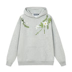 Harsh and Cruel Floral Garland Embroidered Text HACR Hoodie