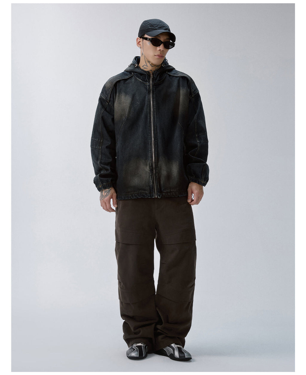 F2CE Reworked Patch Hooded Denim Jacket