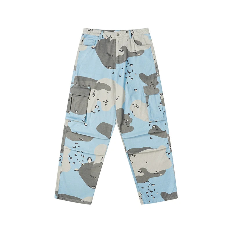 EMPTY REFERENCE Blue Camouflage Work Cargo Pants