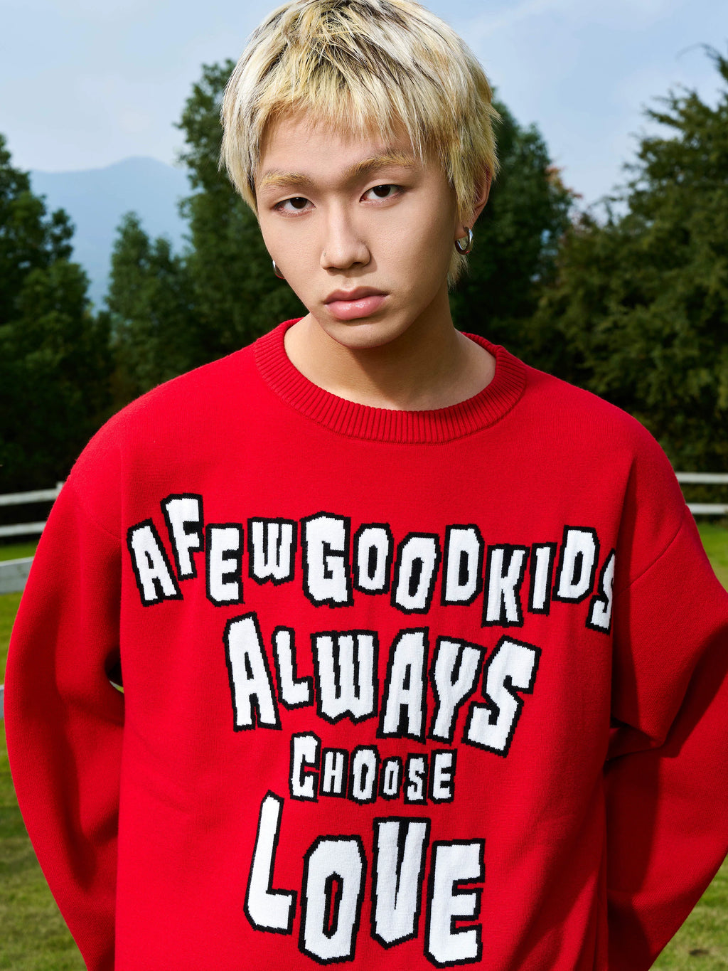 AFGK Slogan Letters Knit Sweater