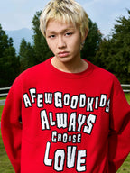 AFGK Slogan Letters Knit Sweater