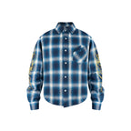 ANTIDOTE Embroidered Flannel Plaid Long Sleeve Shirt