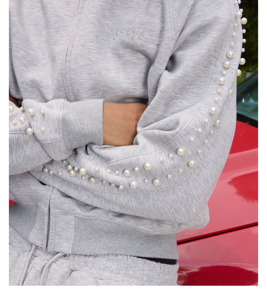 S45 Pearl Line Zip Up Hoodie