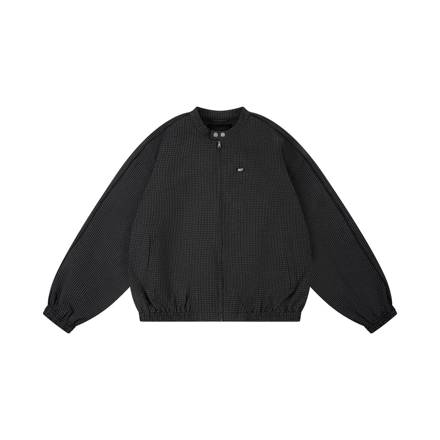 1807 Textured Plaid Track Jacket