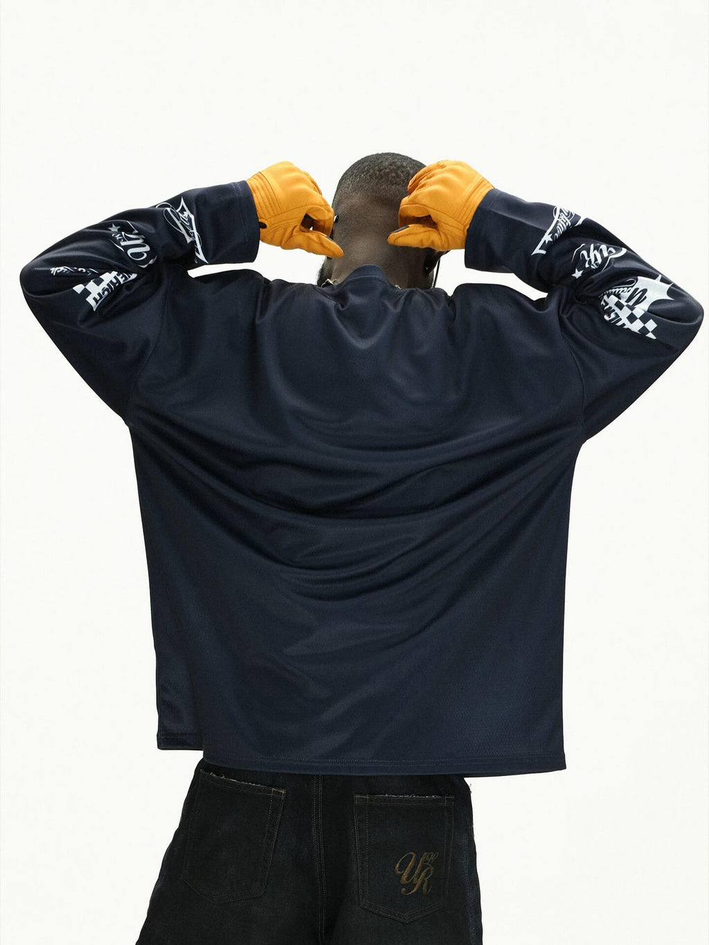 UNTILWERICH Star Print Long Sleeve Mesh Hockey Jersey
