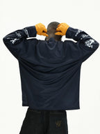 UNTILWERICH Star Print Long Sleeve Mesh Hockey Jersey
