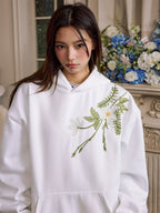 Harsh and Cruel Botanical Darts Logo Floral Embroidered Hoodie