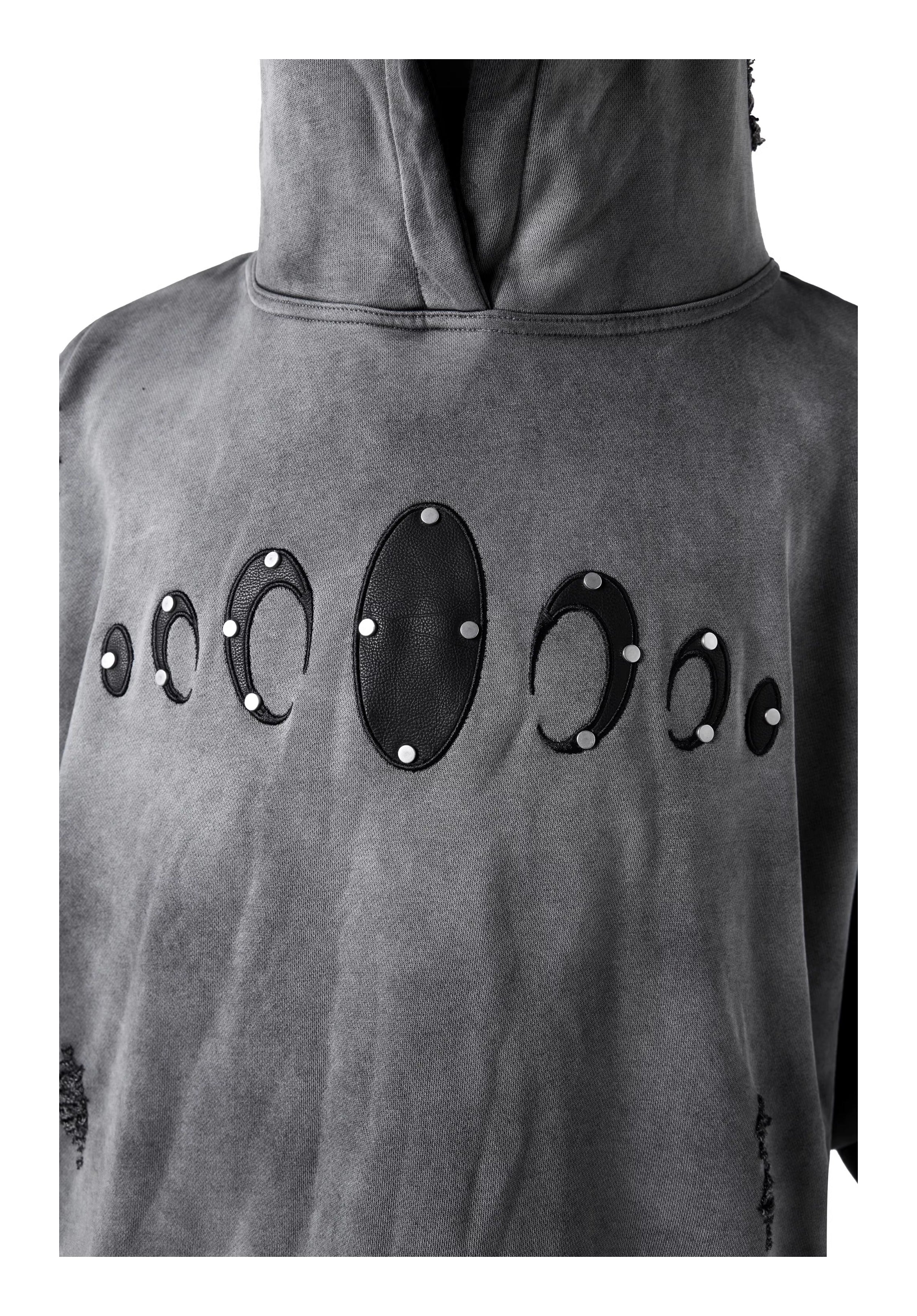 KARMANISTIC Distressed Washed Rivets Hoodie