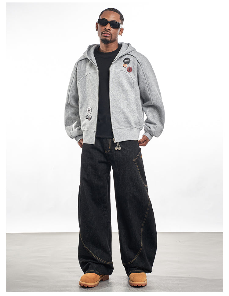 F3F Select Deconstructed Zip Up Hoodie