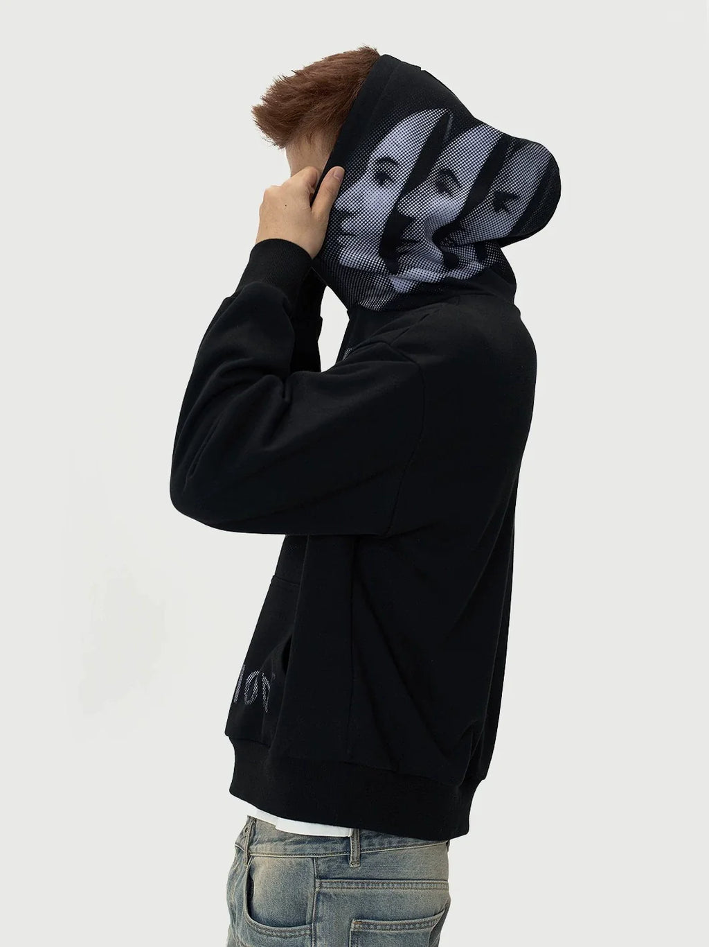 EVILKNIGHT(EK) Mirror Duality Graffiti Print Hoodie
