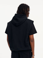 Small Town Kid Basic Embroidered Logo Sleeveless Hoodie