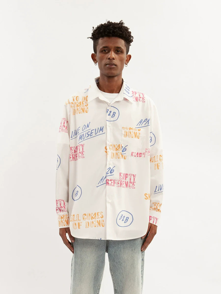 EMPTY REFERENCE Vintage Slogan Long Sleeve Shirt