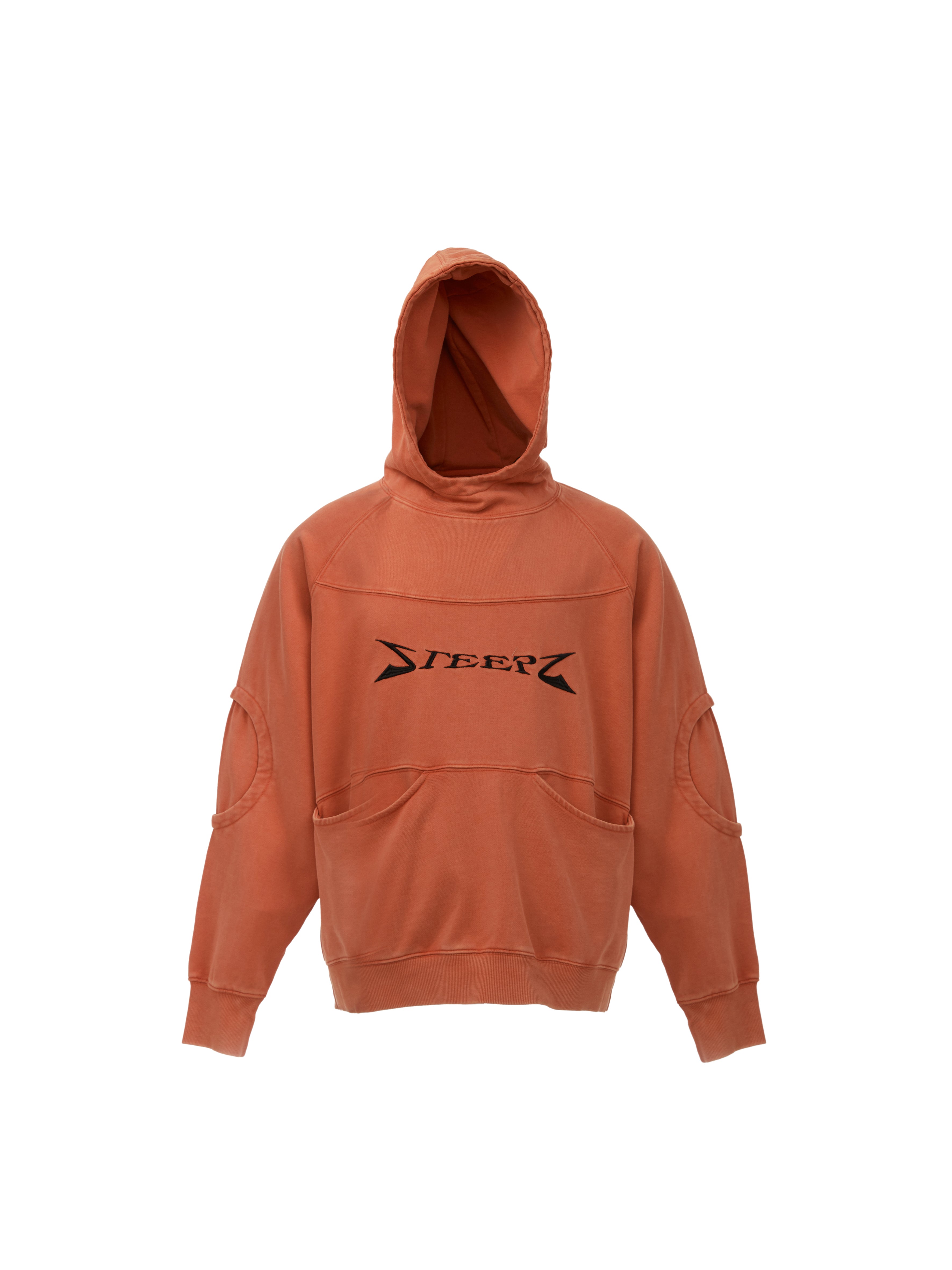 STEEPC Orange Structured Patchwork Hoodie