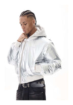 KARMANISTIC Embroidered Hooded Puffer Bomber Jacket