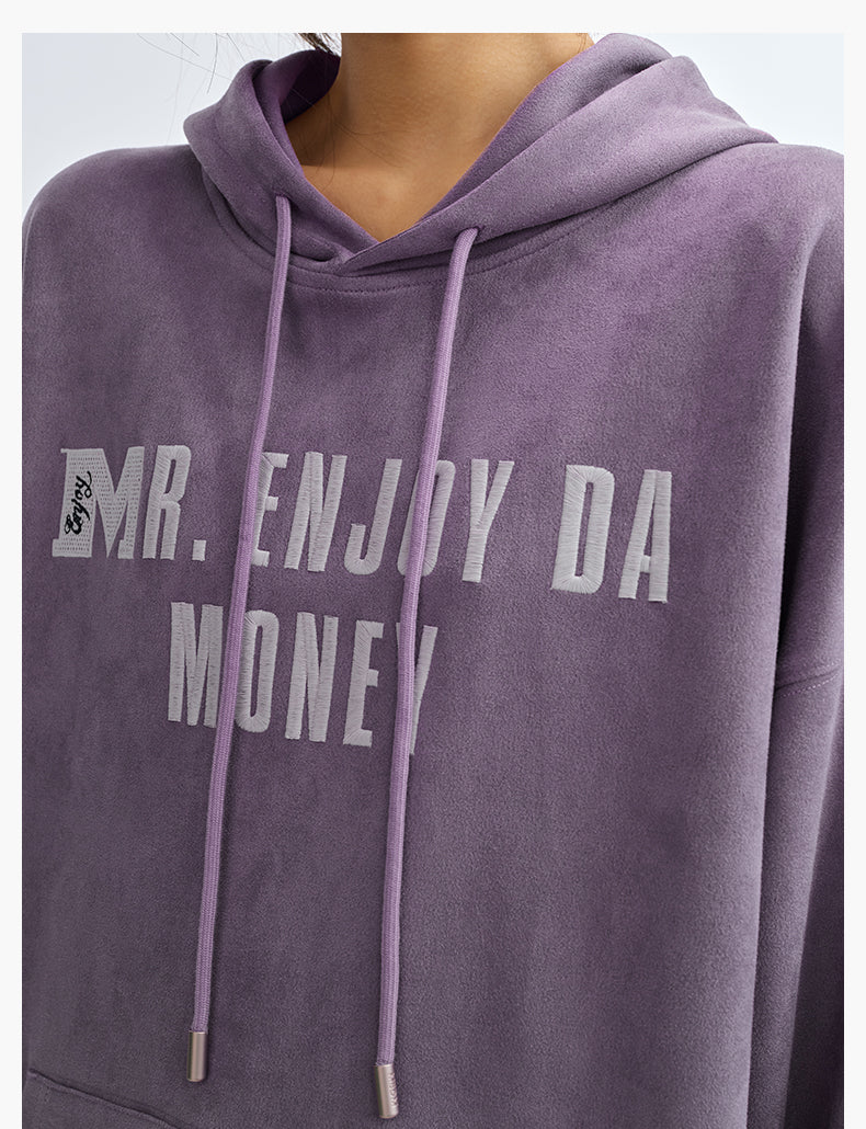 MEDM Basic Letter Logo Suede Hoodie