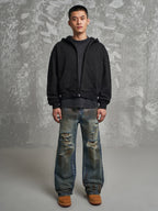 F3F Select Dirty Dye Hole Blast Wash Jeans