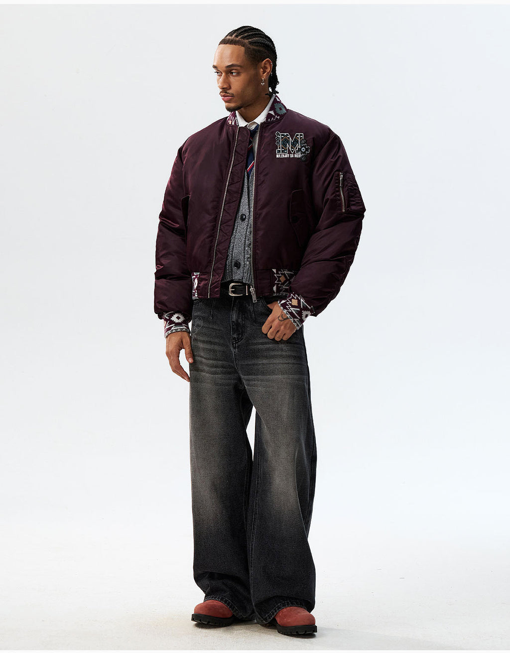 MEDM Ethnic Trim MA-1 Bomber Jacket