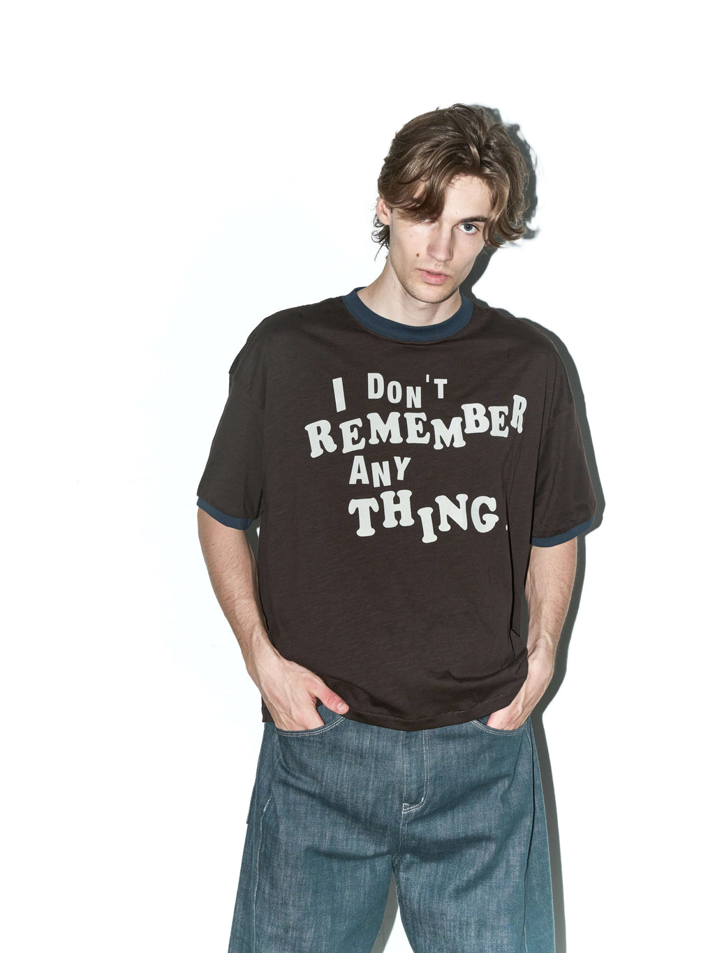 LIBERAFIT Vintage Slogan Print Short Sleeve Ringer Tee