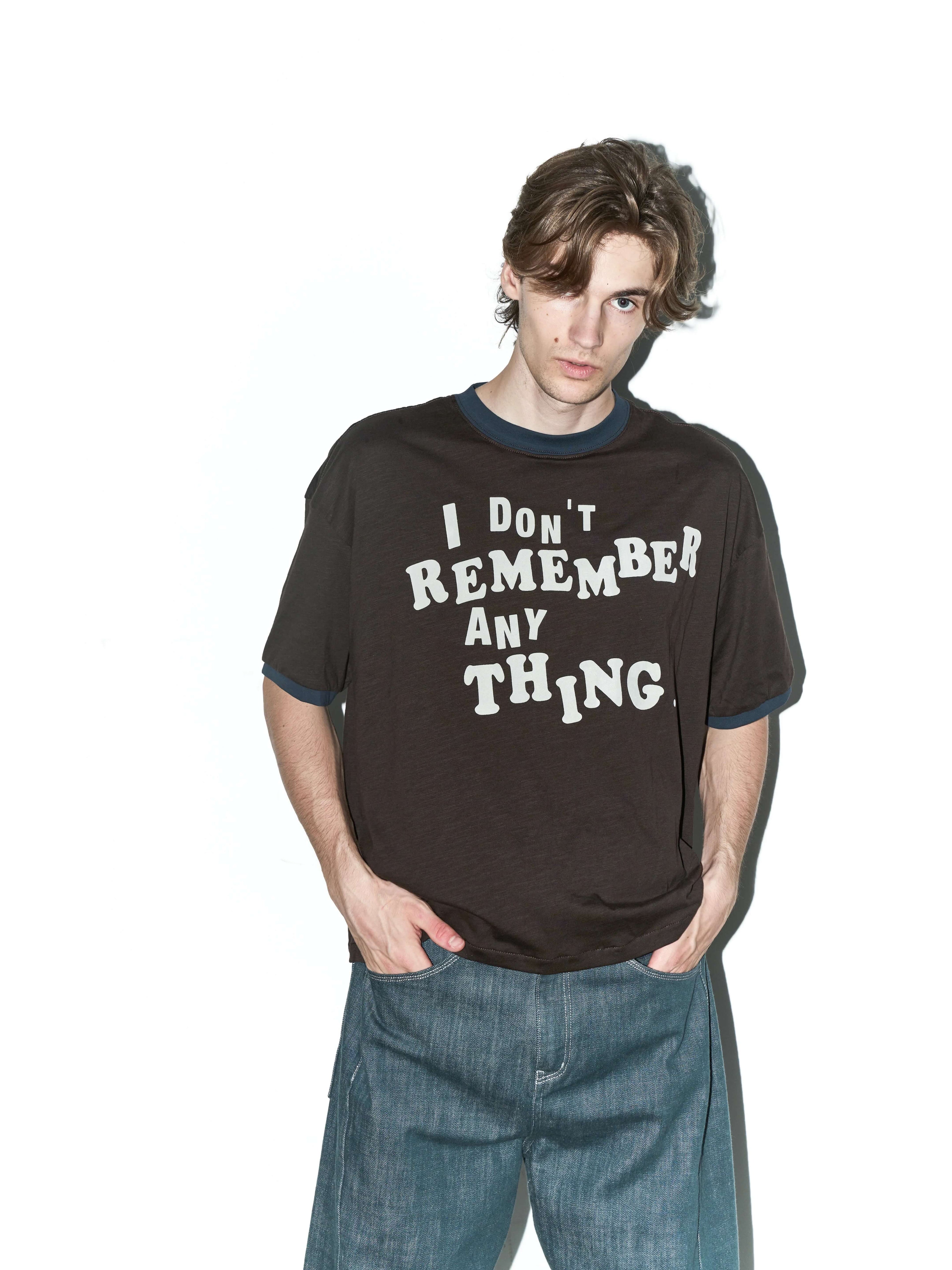 LIBERAFIT Vintage Slogan Print Short Sleeve Ringer Tee