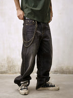 Remedy Double Layer Back Pocket Side Stitch Washed Jeans