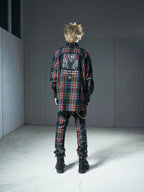 VENTUREK Tartan Check Patch Print Long Sleeve Shirt