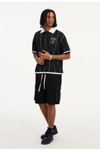 Small Town Kid Pearl Logo Striped Polo Jersey
