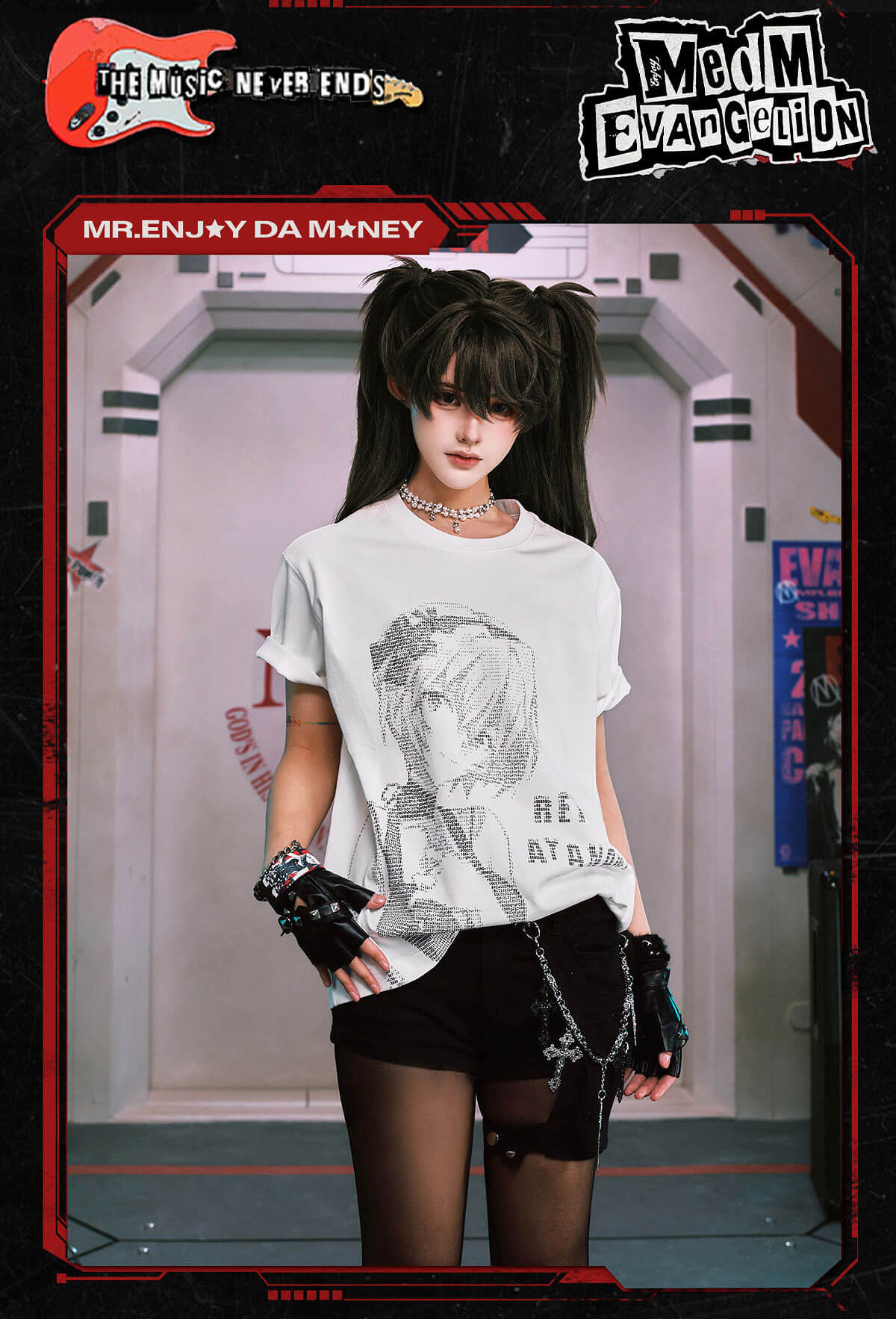 MEDM x EVA NEVER END Character Code Graphic Tee