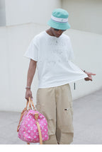 STEEPC Contrast Old Print Boxy Knit Tee