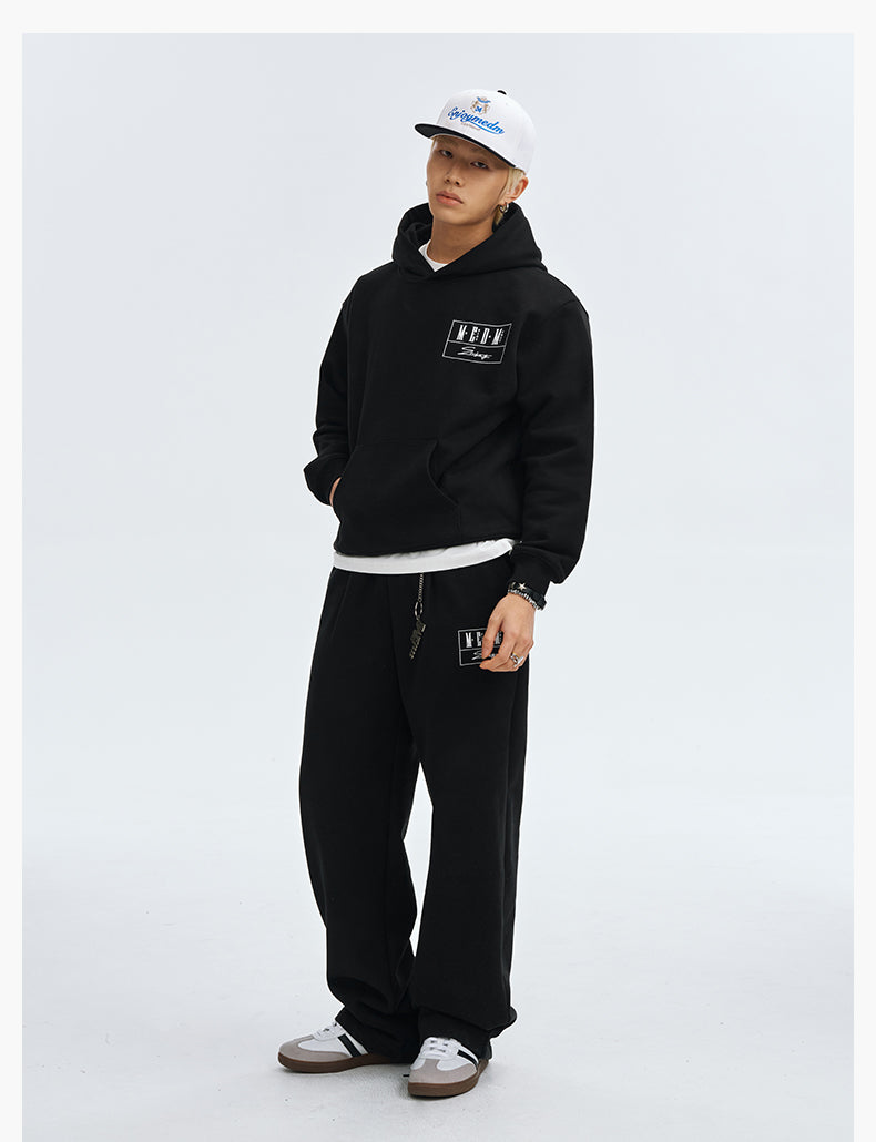 MEDM Embroidered Lettered Logo Hoodie & Sweatpants