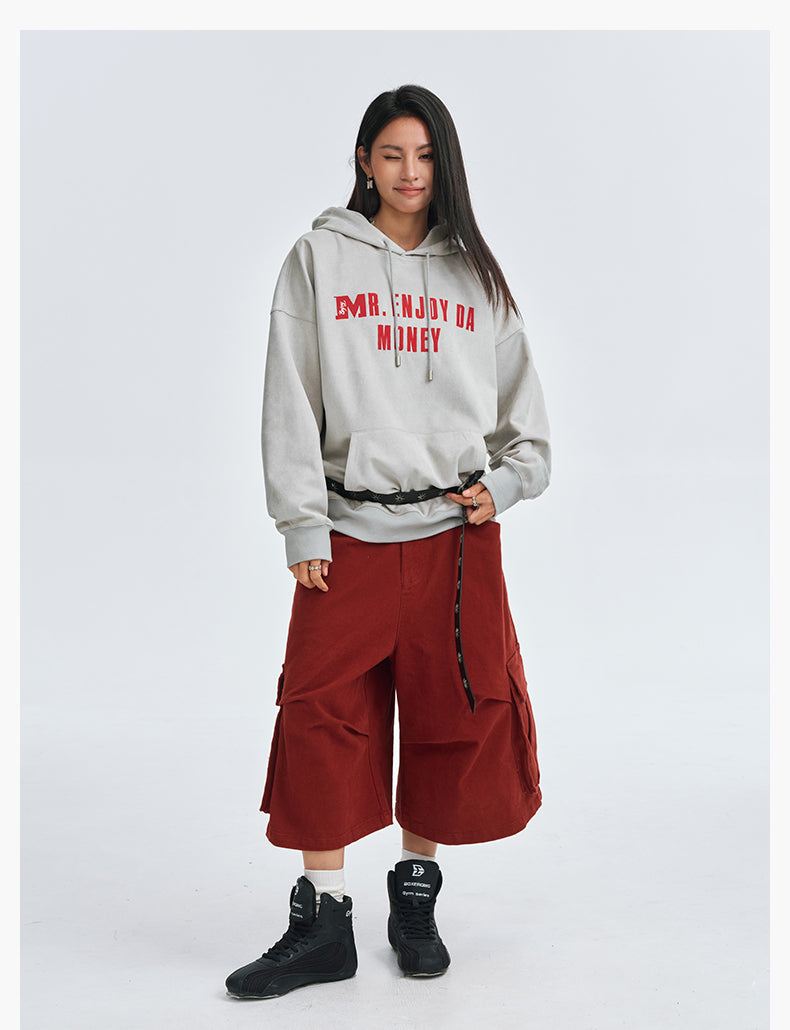 MEDM Basic Letter Logo Suede Hoodie