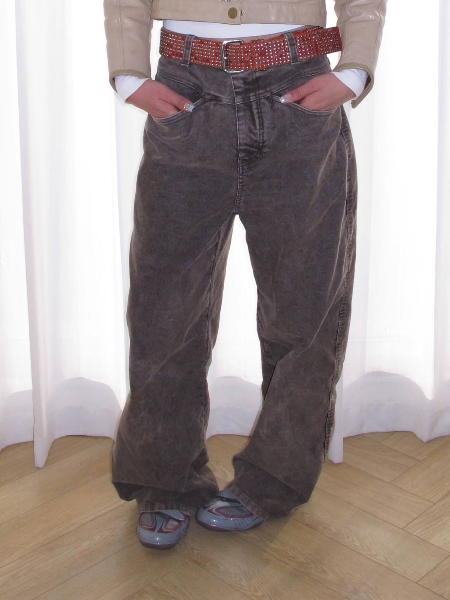 EVILKNIGHT(EK) Vintage Washed Distressed Corduroy Pants