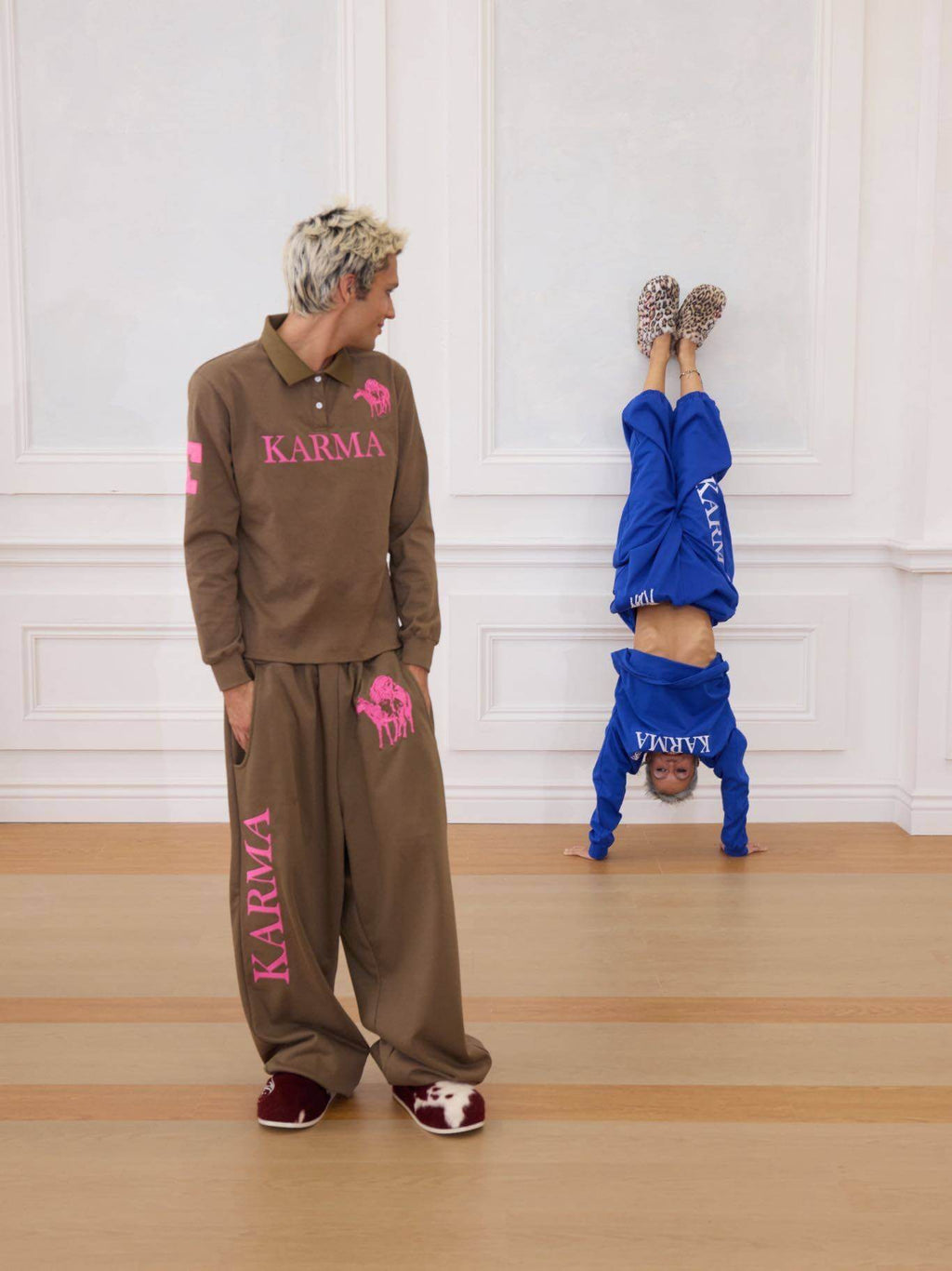 KARMANISTIC Embroidered Printed Baggy Sweatpants