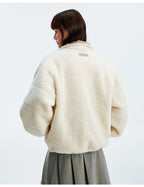 MEDM Plaid Trim Sherpa Short Jacket