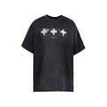UNDERWATER Cross Print Washed Distressed Tee