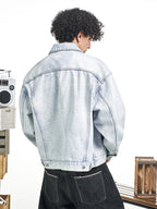F3F Select Heavily Washed Light Blue Denim Jacket