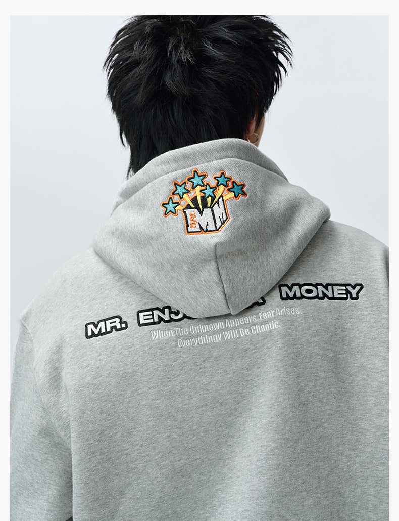 MEDM Blooming Star Embroidered Zip-Up Hoodie