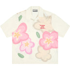 Harsh and Cruel Hand Painted Flowers Print Cuban Shirt