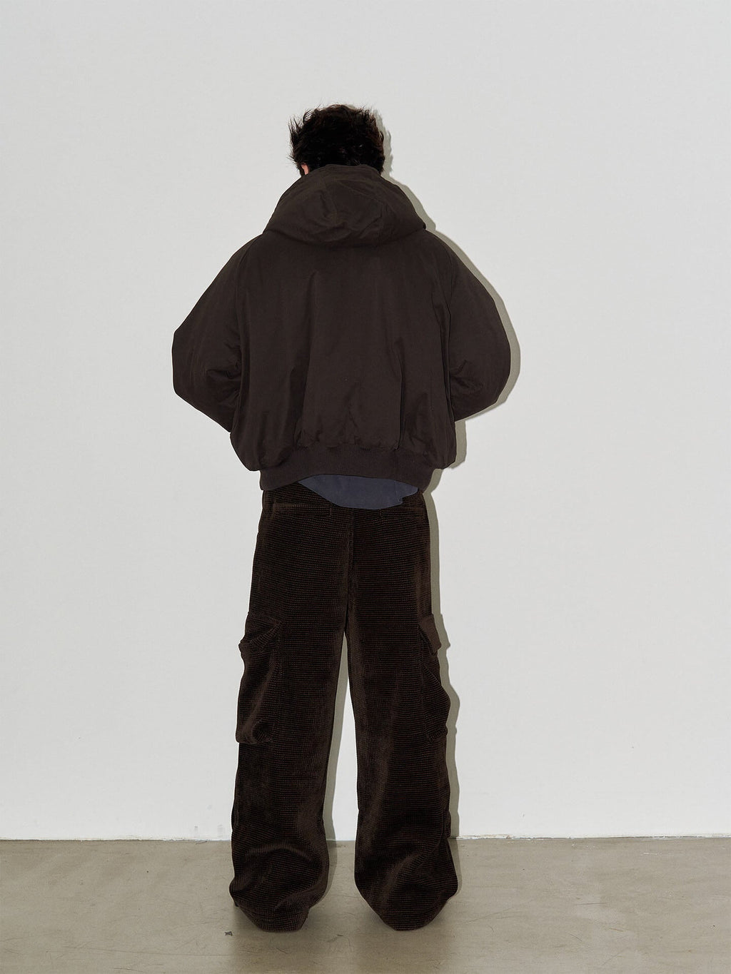 LIBERAFIT Waffle Texture Corduroy Flap Pocket Baggy Cargo Pants