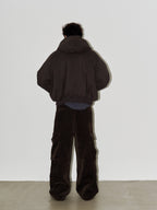 LIBERAFIT Waffle Texture Corduroy Flap Pocket Baggy Cargo Pants