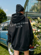 Harsh and Cruel Basic Logo Slogan HACR Embroidered Hoodie