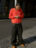 STEEPC Wool Blend Heart Patch Knit Sweater